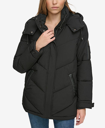 Женская куртка-пуховик средней длины с длинными рукавами DKNY