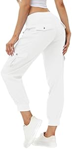 MoFiz Women's Lightweight Hiking Cargo Pants Outdoor Quick Dry Casual Travel Sweatpants Joggers Elastic Waist Button Pockets MoFiz