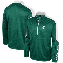 Men's Colosseum Green Michigan State Spartans Marled Half-Zip Jacket Colosseum