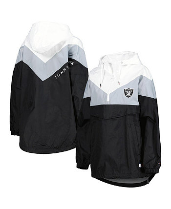 Женская бело-серебристая куртка-ветровка Las Vegas Raiders Staci с капюшоном и молнией до половины Tommy Hilfiger