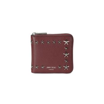 Lawrence Star Leather Zip-Around Wallet Jimmy Choo