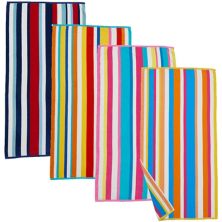 Набор из 4 пляжных полотенец Madelinen® Velour Cabana Stripe Madelinen