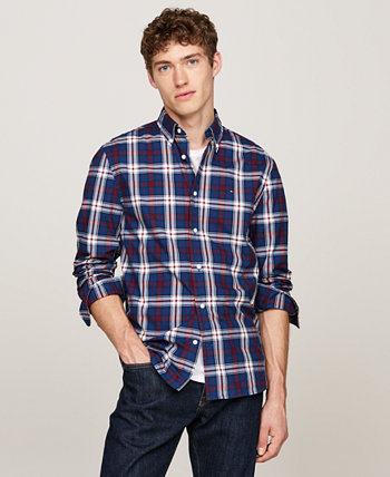 Men's Flex Poplin Tartan Regular-Fit Long-Sleeve Shirt Tommy Hilfiger