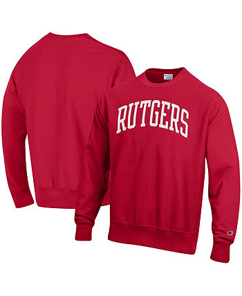 Мужская толстовка Scarlet Rutgers Scarlet Knights Arch Reverse Weave Pullover Sweatshirt Champion