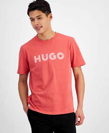 Мужская футболка стандартного кроя с вышитым логотипом и графическим рисунком HUGO BOSS