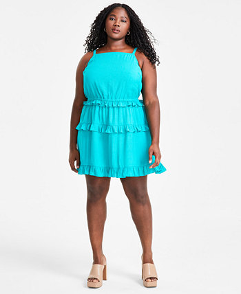 Trendy Plus Size Halter Ruffled Mini Dress, Created for Macy's Bar III