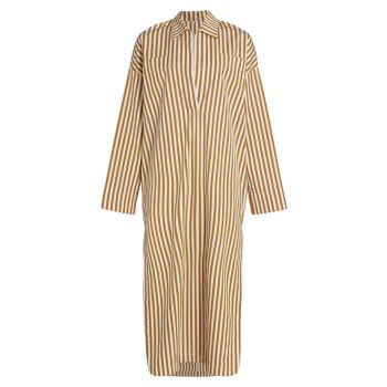 Ling Striped Cotton Caftan Dress Tove