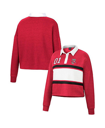 Женская рубашка с длинным рукавом в стиле регби Heather Red Wisconsin Badgers I Love My Job Rugby Colosseum
