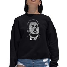 Elon Musk - Women's Word Art Crewneck Sweatshirt LA Pop Art
