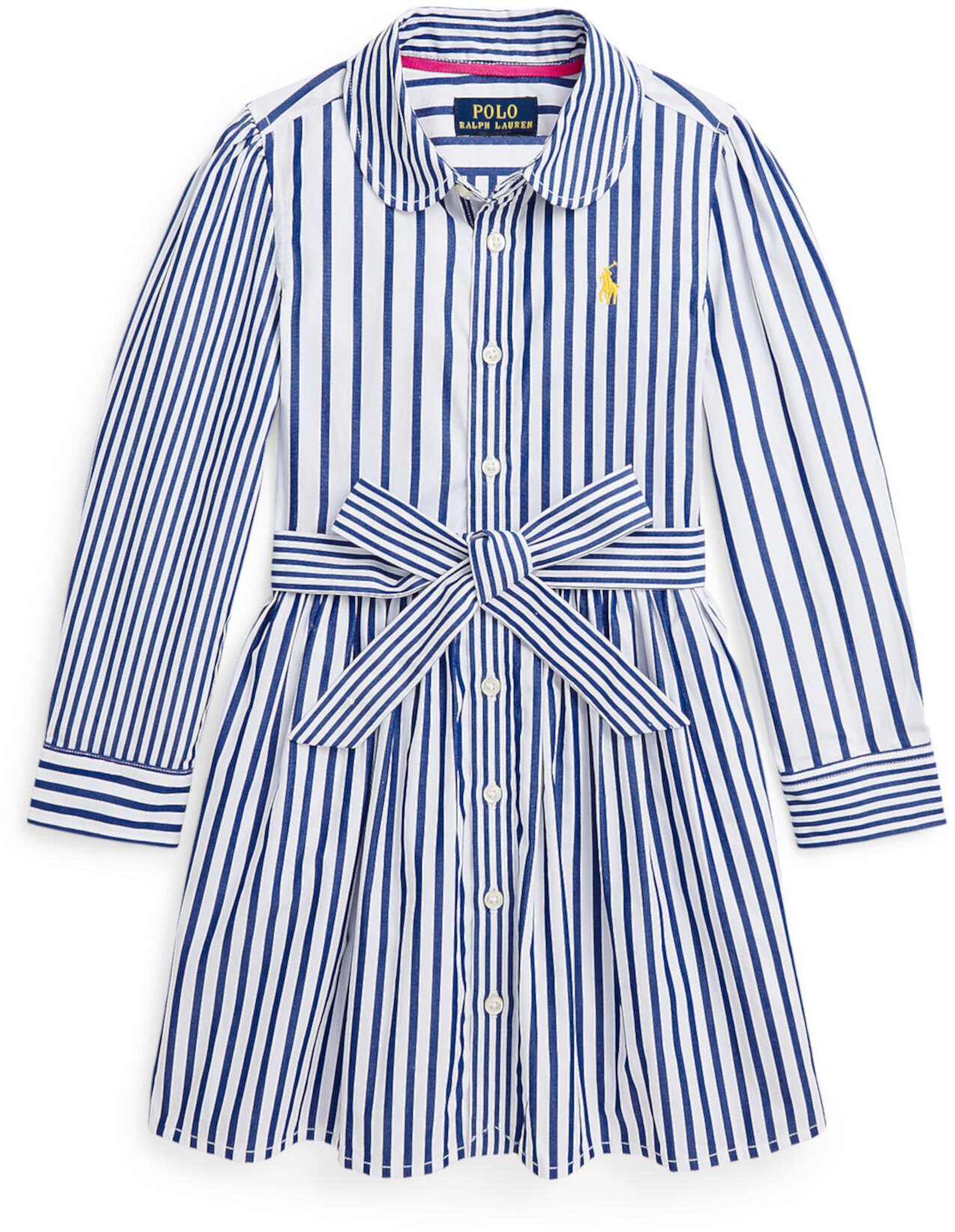 Забавное платье-рубашка из хлопкового поплина в полоску (для малышей/маленьких детей) Polo Ralph Lauren