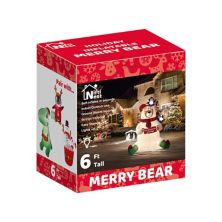 6' Ft Merry Bear Holiday Inflatable Popfun