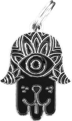 Two Tails Pet Company Hamsa Brass Non-Personalized Dog ID Tag Two Tails Pet Company