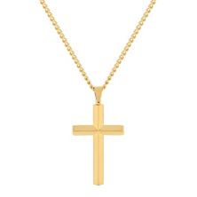 Мужское золотое ожерелье Steel Nation с ионным покрытием и скошенным крестом STEEL NATION