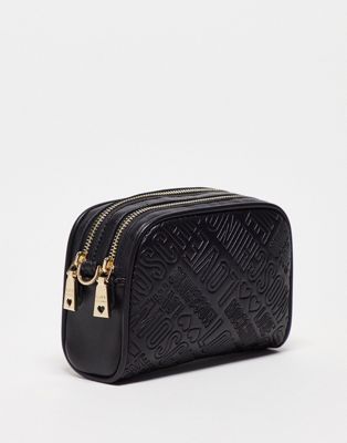 Черная сумка через плечо с тисненым логотипом Love Moschino LOVE Moschino