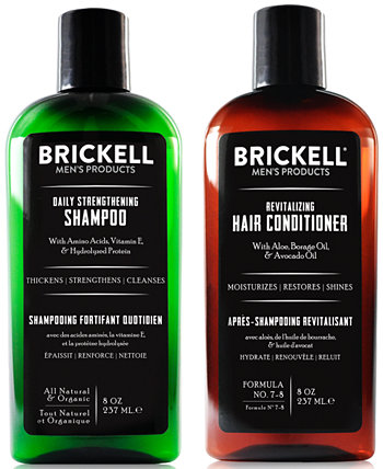 Товары для мужчин Brickell, 2 шт. Набор для ежедневного восстанавливающего ухода за волосами для мужчин Brickell Mens Products