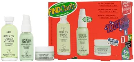 Youth To The People Daily Superfood Trio Set, 3-Pc Skincare Giftset for Clear + Balanced Skin ($76 Value), with Kale and Green Tea Face Wash, Skin Drip Facial Serum, and Air-Whip Moisturizer Youth To The People