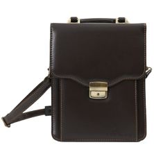 Маленькая коричневая кожаная сумка-мессенджер, деловая сумка-портфель для планшета Deerlux