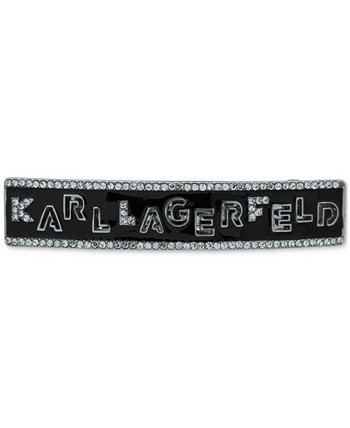 Серебристая заколка для волос Jet с логотипом Pavé Karl Lagerfeld Paris