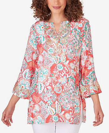 Petite Silky Floral Voile Top Ruby Rd.