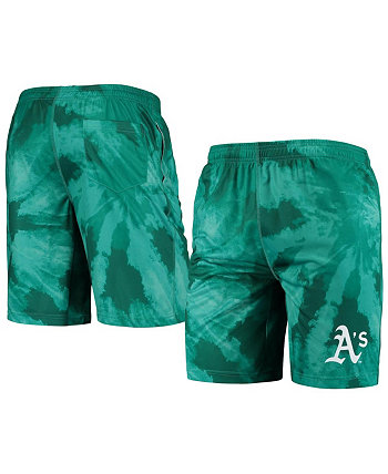 Мужские зеленые тренировочные шорты Oakland Athletics Tie-Dye FOCO