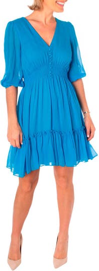 Шифоновое платье с пуговицами спереди и V-образным вырезом TAYLOR DRESSES