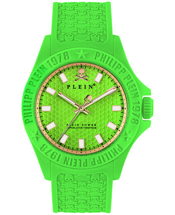 Мужские часы Plein Power Green с силиконовым ремешком 43 мм Philipp Plein