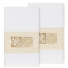 Linum Home Textiles Турецкий хлопок Vivian Набор из 2 полотенец для рук с украшением LINUM HOME TEXTILES