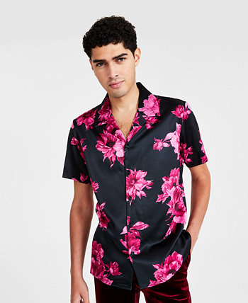 Мужская рубашка Bouquet с коротким рукавом и пуговицами спереди, созданная для Macy's I.N.C. International Concepts