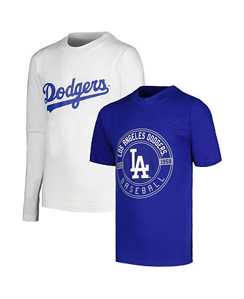 Комбинированный комплект из белой футболки Big Boys Royal Los Angeles Dodgers Stitches