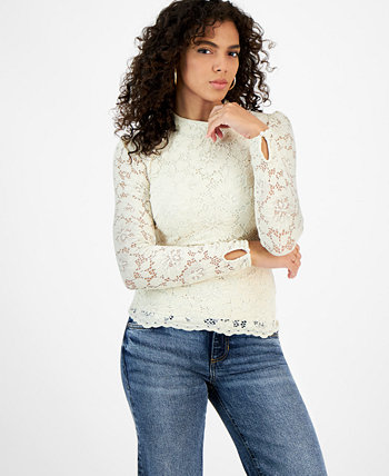 Женская Блузка GUESS Josephine Lace Mock-Neck Long-Sleeve GUESS