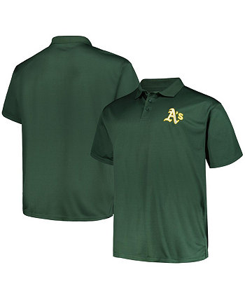 Men's Green Oakland Athletics Birdseye Big and Tall Polo Shirt Profile