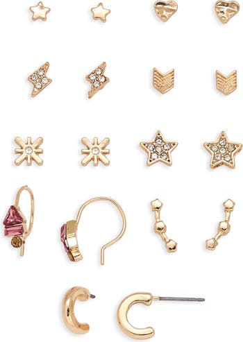 Set of 9 Star Earrings BP.