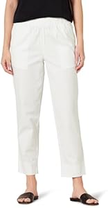 Amazon Essentials Women's Stretch Cotton Pull-on High Rise Relaxed-Fit Ankle Length Pant Amazon Essentials