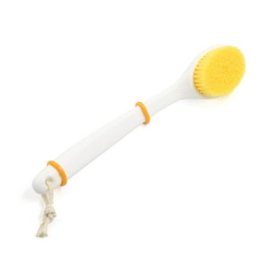 Unique Bargains 13.4" Soft Bristle Long Handle Bath Back Brush, White Unique Bargains