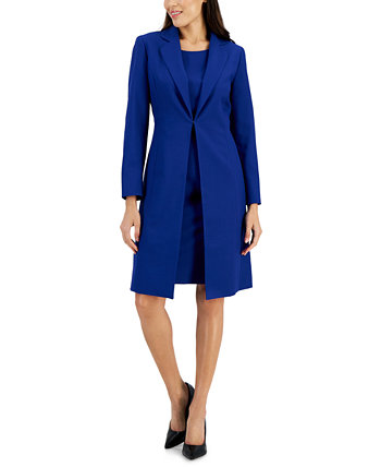 Women's Crepe Topper Jacket & Sheath Dress Suit, Regular and Petite Sizes Le Suit