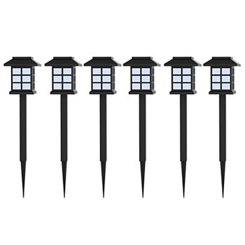 Pure Garden 6-Piece Weather-Resistant Solar Outdoor Lights Set Pure Garden