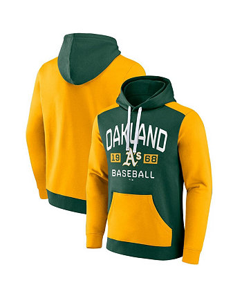 Мужской пуловер с капюшоном Oakland Athletics зеленого и золотого цвета Fanatics