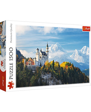 Пазл Баварские Альпы с замком Нойшванштайн в Германии, 1500 деталей Trefl