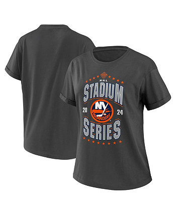 Женская темно-серая футболка бойфренда New York Islanders 2024 NHL Stadium Series WEAR by Erin Andrews