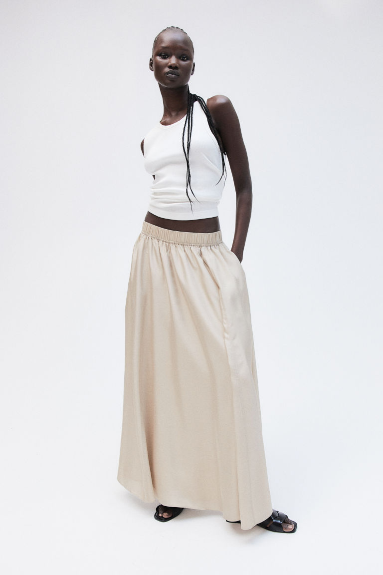 A-line Silk Skirt H&M