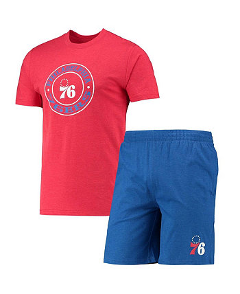 Men's Royal, Red Philadelphia 76ers T-shirt and Shorts Sleep Set Concepts Sport