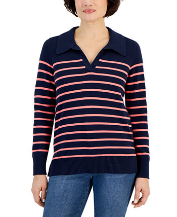 Женский полосатый свитер-туника с воротником, созданный для Macy's Style & Co
