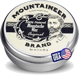 Mountaineer Brand Mustache Wax | Strong Hold | All Natural Ingredients with Beeswax | Grooming Beard Moustache Wax For Men | Made in USA | Citrus & Spice Scent 2oz Mountaineer Brand