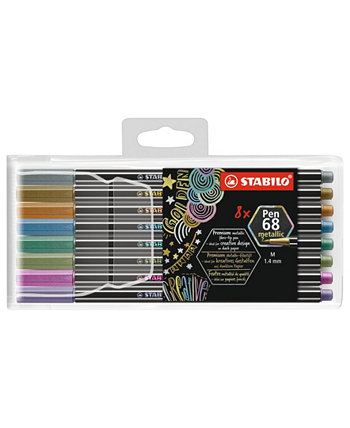 Ручка 68 Metallic, набор из 8 цветов Stabilo