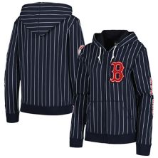 Women's New Era Navy Boston Red Sox Pinstripe Tri-Blend Full-Zip Jacket New Era x Staple