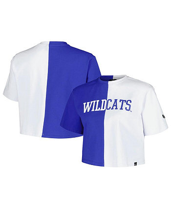 Women's Royal, White Kentucky Wildcats Color Block Brandy Cropped T-shirt Hype And Vice