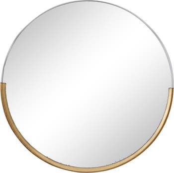 Круглое настенное зеркало с золотой металлической рамкой - 30 "х 30" GINGER AND BIRCH STUDIO