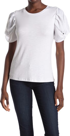 Рубашка с круглым вырезом на рукавах с закрученными объемными рукавами Laundry by Shelli Segal
