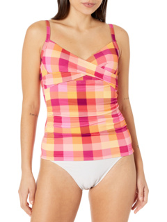 Купальник Tankini Picnic Plaid Christa от Beach House с приталенным силуэтом и корректирующими чашками Beach House