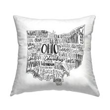 Stupell Home Decor Ohio State Cities Map Shape Throw Pillow Stupell Home Decor